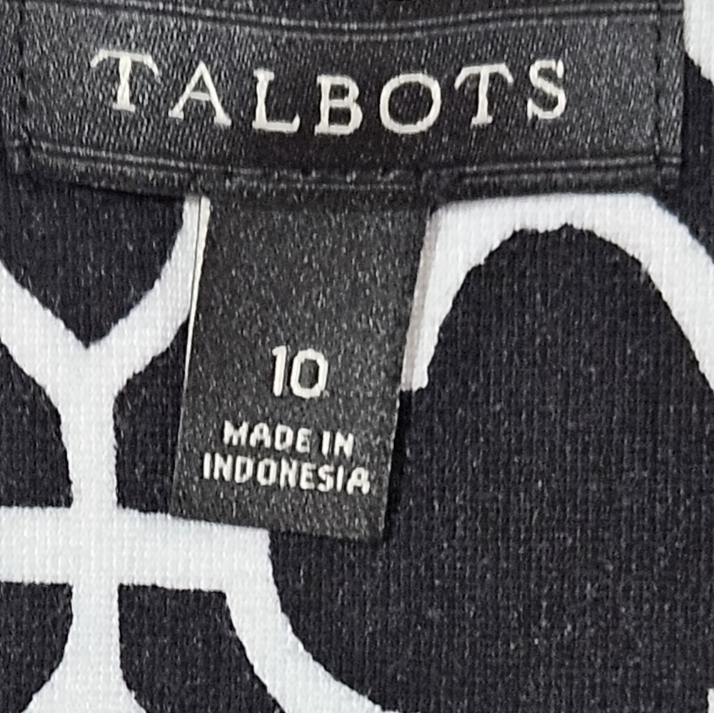 Talbots Modern Geometric Patterned Black & White … - image 4